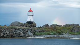Leuchtturm auf Insel Gimsøy, Lofoten